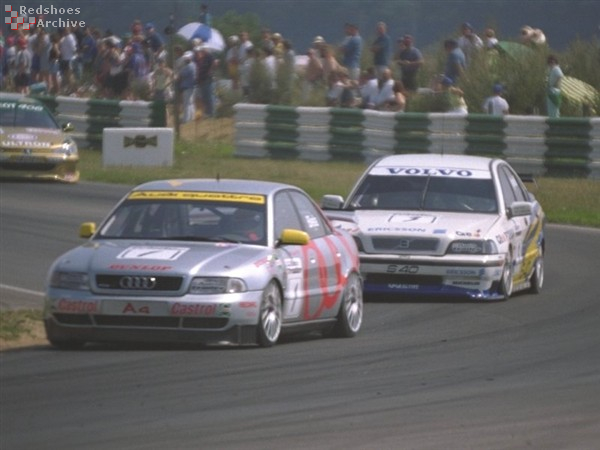 Frank Biela (Audi) and Rickard Rydell (Volvo)